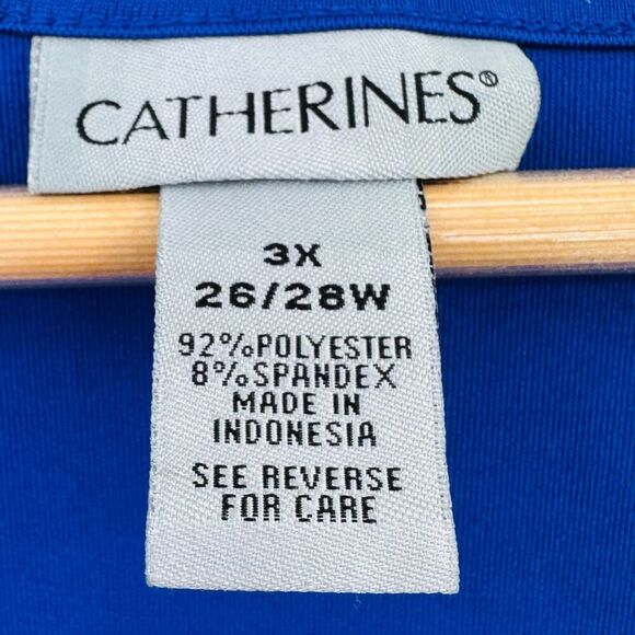 Catherines Royal Cobalt Blue Tank Shell Camisole Top Womens 3X 26/28W Stretchy - Picture 4 of 5
